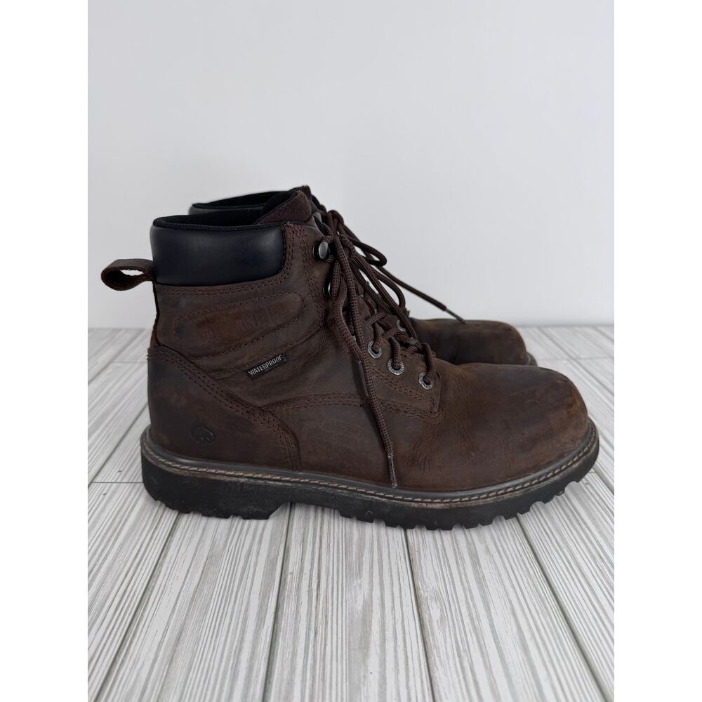 Wolverine Floorhand boots men's 9 steel toe waterproof work 6" brown leather